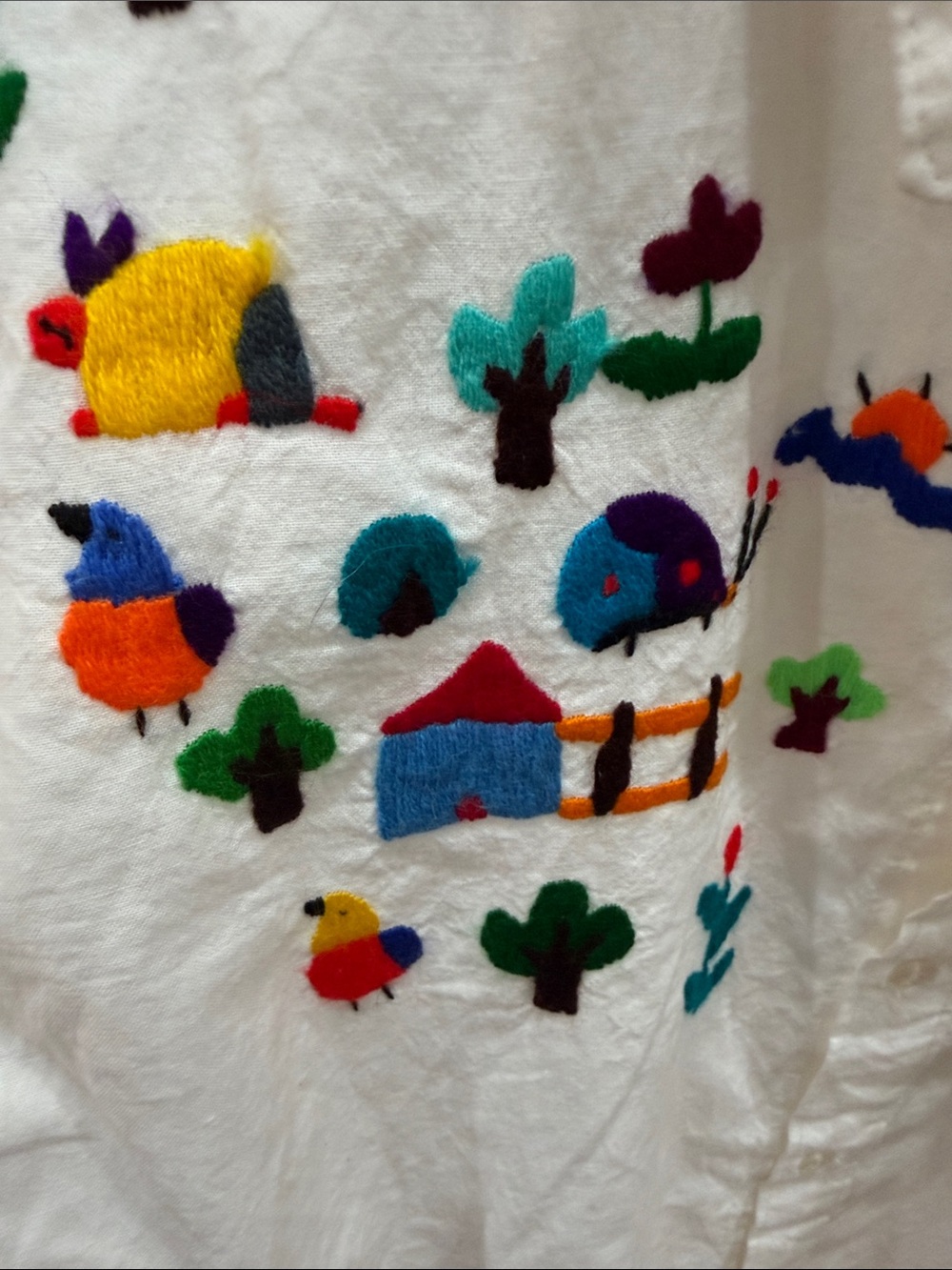 ARTISAN El Salvador Embroidered Floral Top Boho Chic Heritage folk Large - Picture 12 of 13